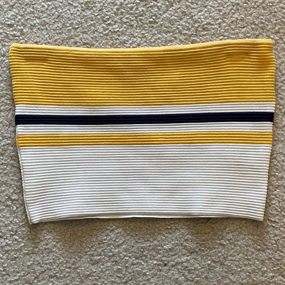 Kendall & Kylie Crop Tube Top, Striped Colorblock